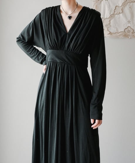 【Seek an nur】German black gather maxi dress
