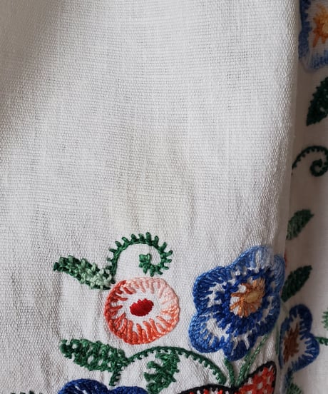 【Seek an nur】Euro Embroidered linen waist apron