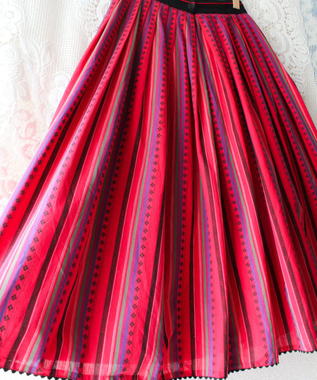 【tiny yearn】Euro Mulch Stripe Flare Trachten Skirt