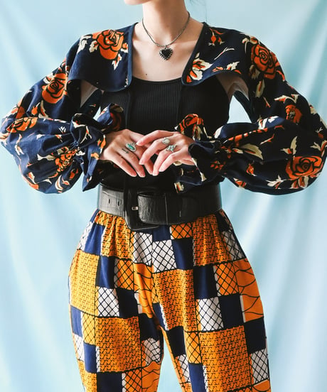 【tiny yearn】African Batik Balloon Sleeve Bolero