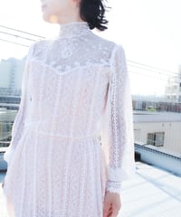 【Seek an nur】1970's Vintage White Lace Long Dress