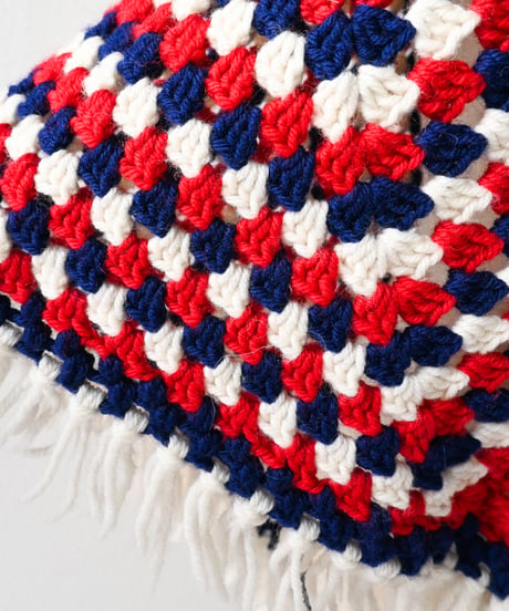 【tiny yearn】1970's Granny Square Crochet Poncho
