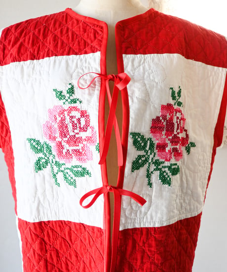 【tiny yearn】Vintage patchwork quilted vest