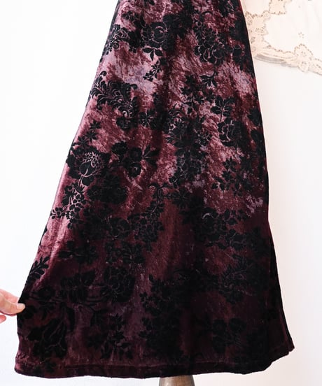 【Seek an nur】France Flocked Velour Chinese Dress