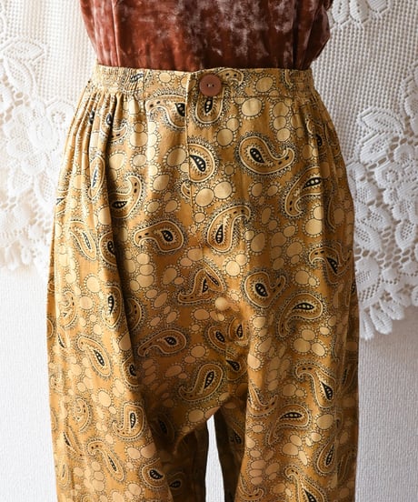 【Seek an nur】Euro Paisley Satin Easy Pants