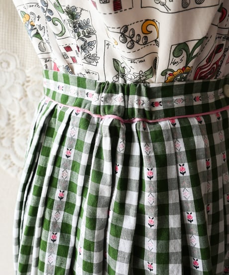 【tiny yearn】Euro Gingham Check Maxi Skirt