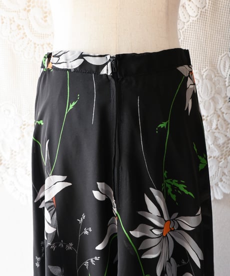 【tiny yearn】1970's Euro Floral Sheer Maxi Skirt