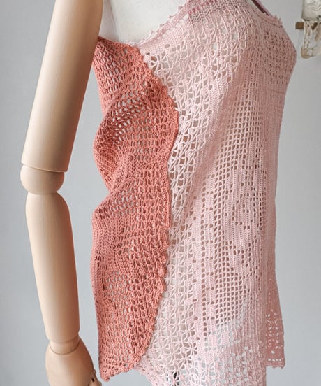 【Seek an nur】Vintage cotton crochet tops