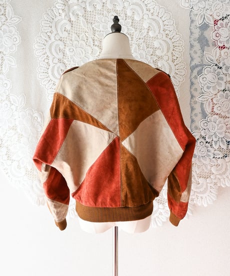 【tiny yearn】1970's Vintage Patchwork Suede Tops