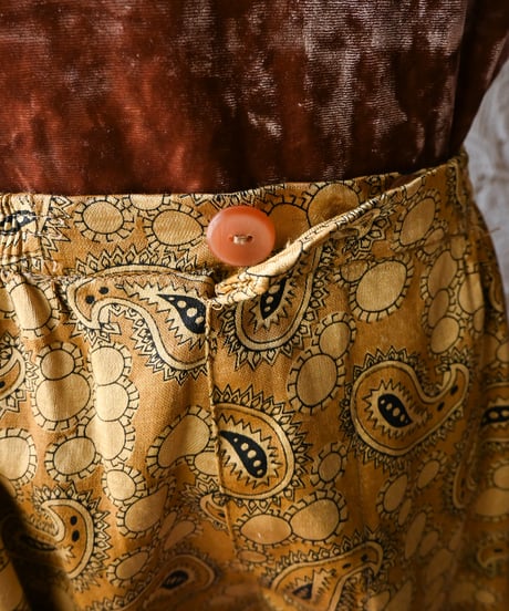 【Seek an nur】Euro Paisley Satin Easy Pants