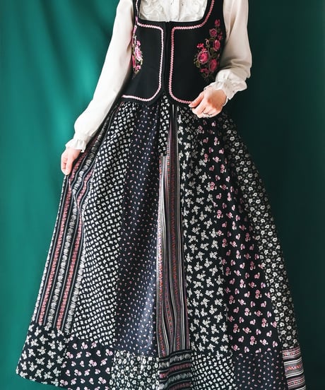 【Seek an nur】Euro Floral Maxi Skirt