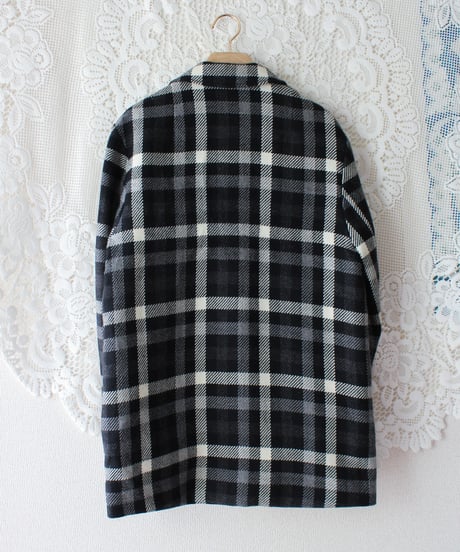 【Seek an nur】Euro Check Wool Tailored Over Jacket