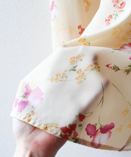 【Seek an nur】Watercolor Floral Shirt Maxi Dress