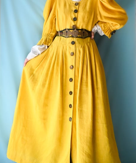 【tiny yearn】Tyrolean Linen Puff Dirndl Dress