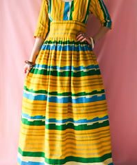 【tiny yearn】African Batik Flare Maxi Dress