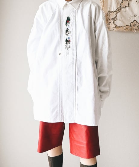 【Seek an nur】Tyrolean Embroidered Over Shirt