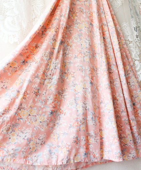 【Seek an nur】1970's Floral Puff Sleeve Maxi Dress