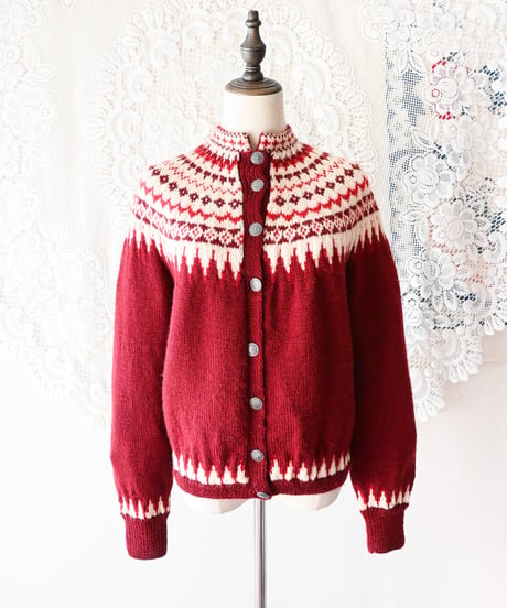 【tiny yearn】Norway Jacquard Hand Knit Cardigan