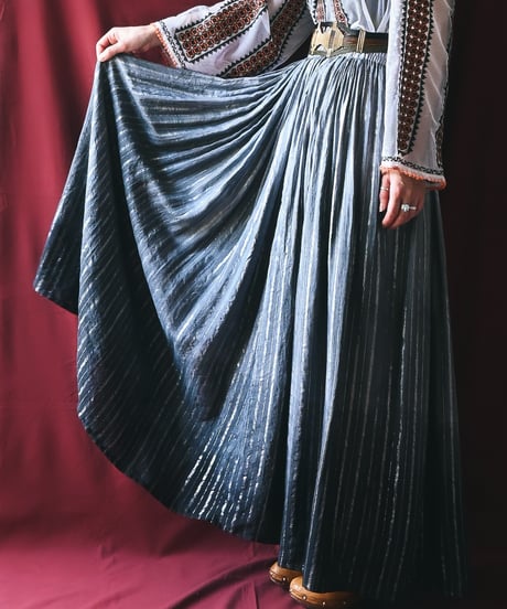 【Seek an nur】Gradation Metallic Gather Maxi Skirt