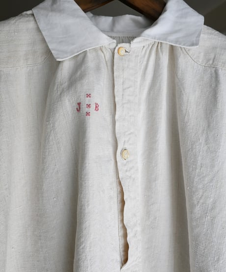 【Seek an nur】1900-20's French Antique Linen Smock