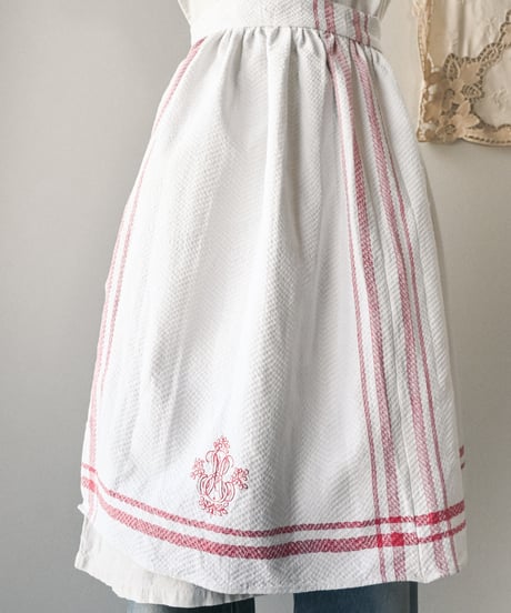 【Seek an nur】French vintage linen waist apron