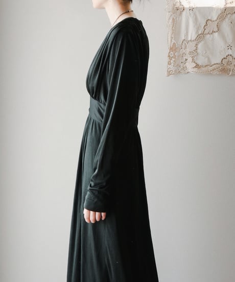 【Seek an nur】German black gather maxi dress