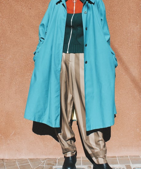 【Seek an nur】USA Stripe Tuck Tapered Pants
