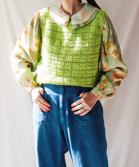 【tiny yearn】Crochet Hand Knit Vest