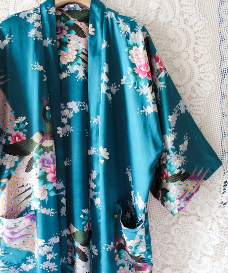 【tiny yearn】Vintage Printed Satin Chinese Long Gown