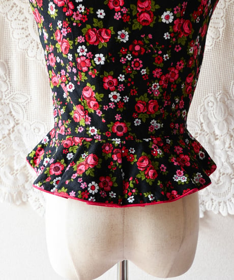 【tiny yearn】Tyrolean Floral Dirndl Bodices Vest