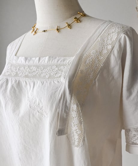 【Seek an nur】1900-10's antique night gown dress