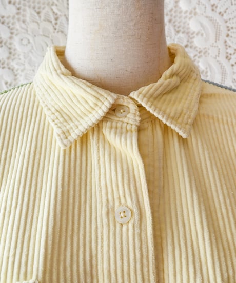 【tiny yearn】Multi Color Corduroy Cropped Shirt/Remake