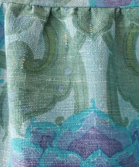 【tiny yearn】1970's Retro Floral Silk Maxi Skirt