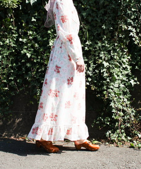 【Seek an nur】1970's Flower Sheer Maxi Dress