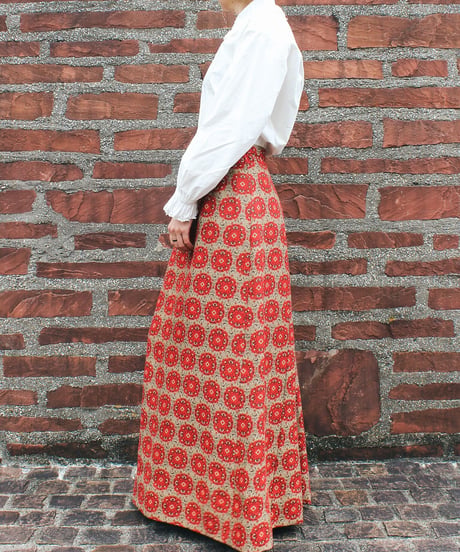 【Seek an nur】1970's Vintage German Jacquard Maxi Skirt