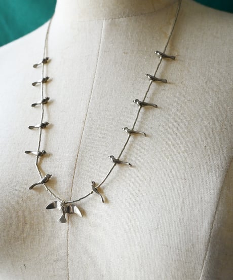 〈Accessory〉Native American Silver Fetish Bird Necklace