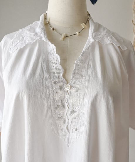 【Seek an nur】1900-20's antique night shirt gown
