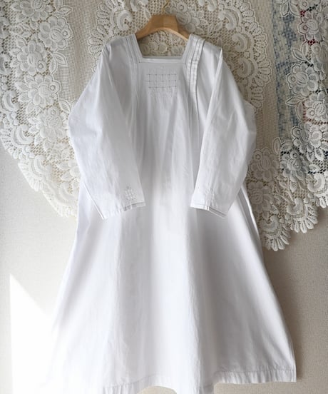 【Seek an nur】⁡1900~20's Drawn Work Night Dress