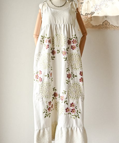 【Seek an nur】Vintage embroidered fabric dress