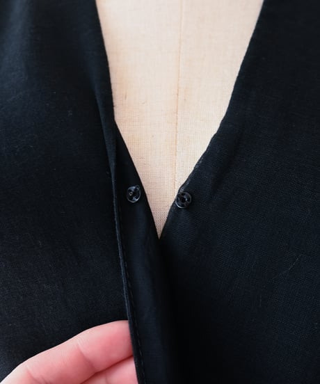 【tiny yearn】1970's Ribbon Sheer Check Maxi Dress