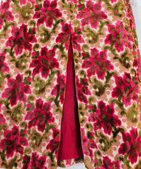 【Seek an nur】1960-70's Vintage Velvet Gobelins Maxi Dress