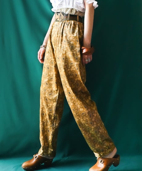 【Seek an nur】Euro Paisley Satin Easy Pants