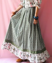 【tiny yearn】Euro Gingham Check Maxi Skirt