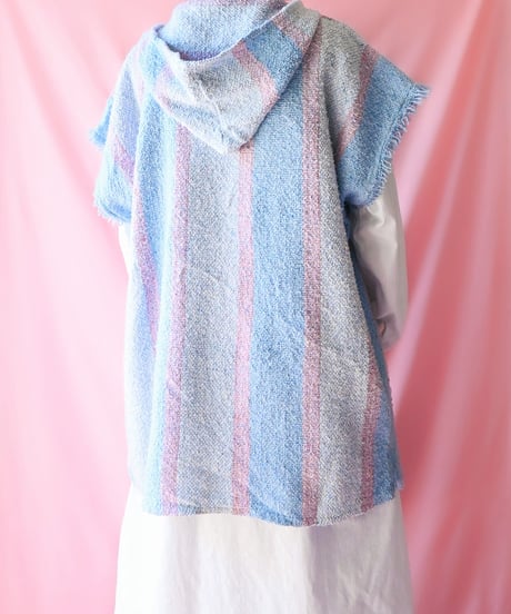 【tiny yearn】Pink Stripe Mexican Parker Vest