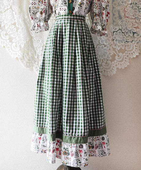 【tiny yearn】Euro Gingham Check Maxi Skirt