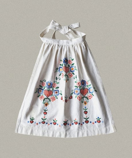 【Seek an nur】Euro Embroidered linen waist apron