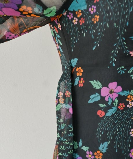 【tiny yearn】1970's euro floral sheer maxi dress