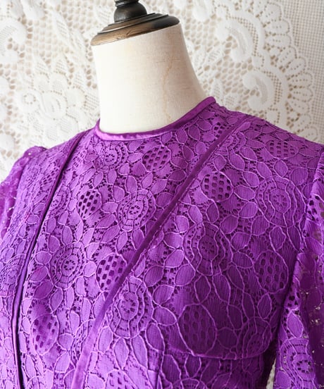 【tiny yearn】1970's Euro Lace Maxi Dress