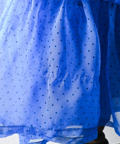 【Seek an nur】Euro Frill Dot Sheer Maxi Dress