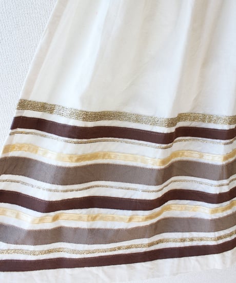 【Seek an nur】Euro Ribbon Cotton Wrap Skirt